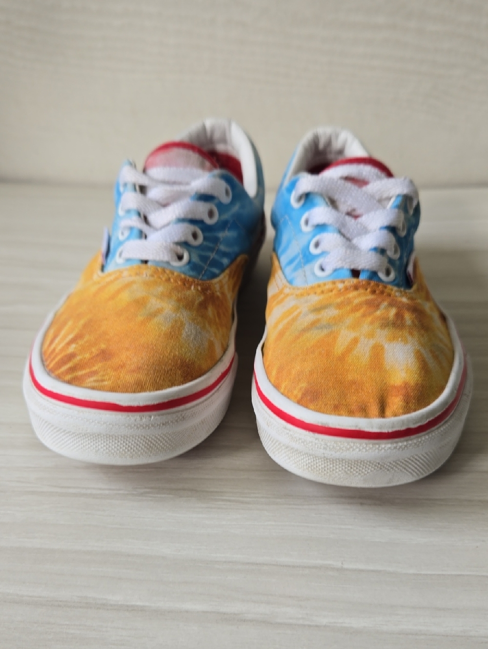 Vans Kids Era Tie Dye Colorful Skate Sneakers Blue Orange Yellow Size [2.5]